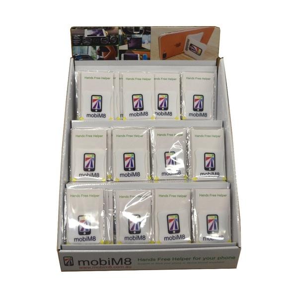 MobiM8 Hands Free Helper Point Of Sale Box with 60 hands-free helpers, designed for efficient retail transactions.